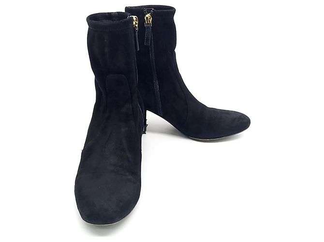Valentino Suede Ankle Boots Black