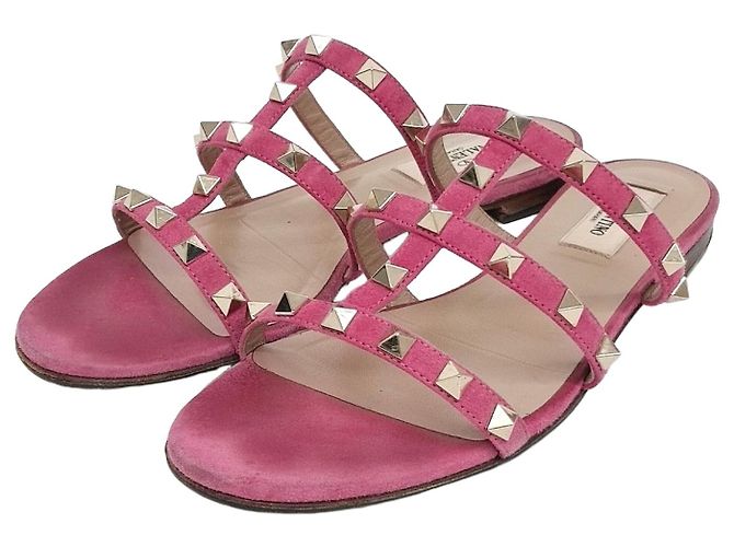 Valentino Rockstud Slippers Pink