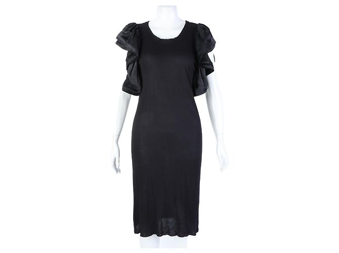 Vestido com acabamento em seda Lanvin Preto