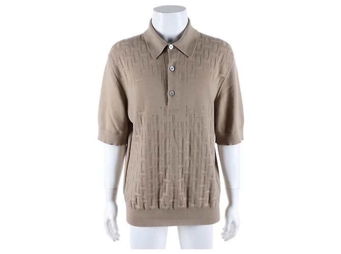 Kurzarm-Strickshirt von Hermès Braun
