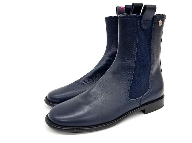 Botas de cano curto Chanel Azul
