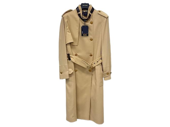 Louis Vuitton Belt Collar Trench Coat Brown