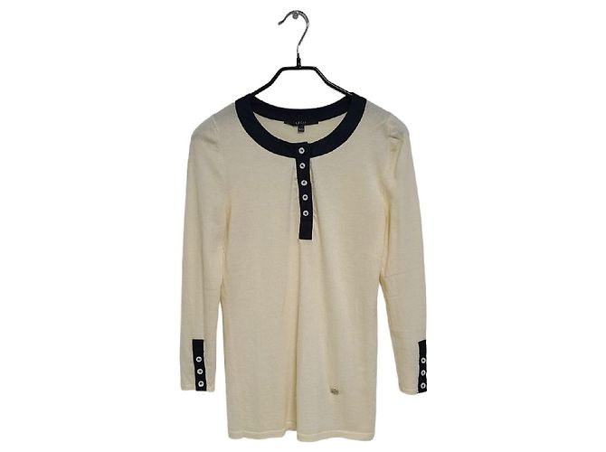 Gucci Suéter de cashmere com gola Henley entrelaçada para mulheres Branco