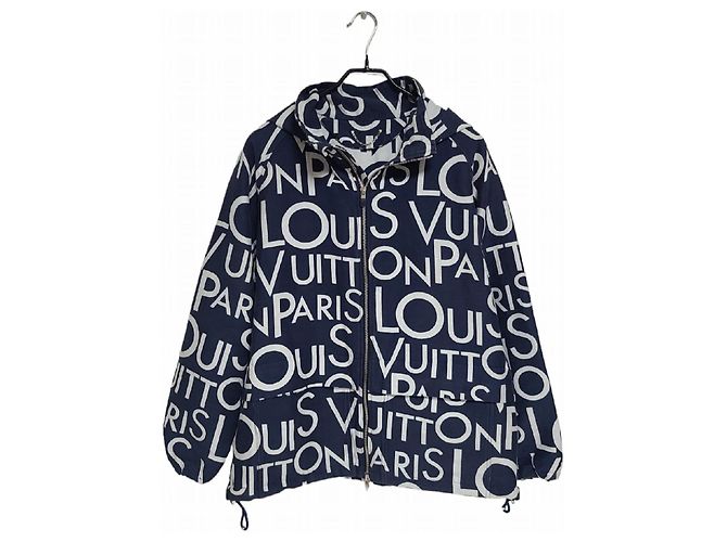 Louis Vuitton Packbare Galaxy Letters Kapuzenjacke Blau