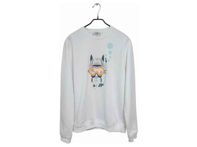 Hermès SCUB Fleece Sweatshirt Weiß