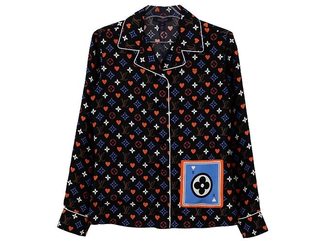 Louis Vuitton Monogramm Schlafshirt Größe Schwarz 