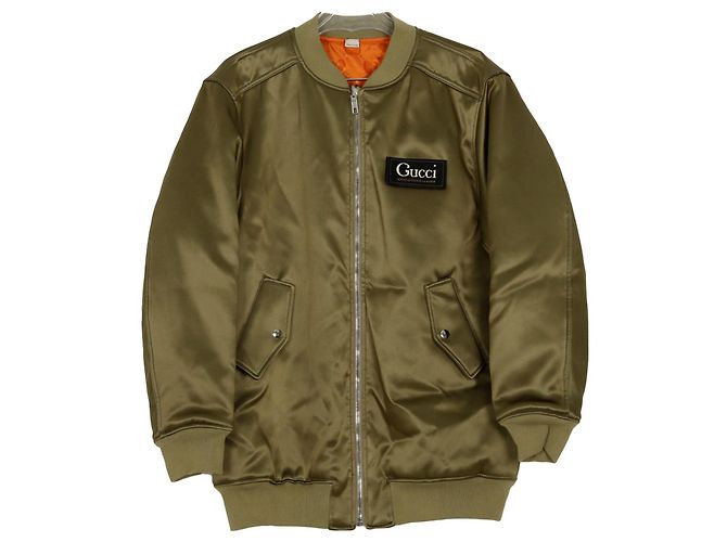 Gucci Reversible Bomber Jacket with Logo Patch Size Brown