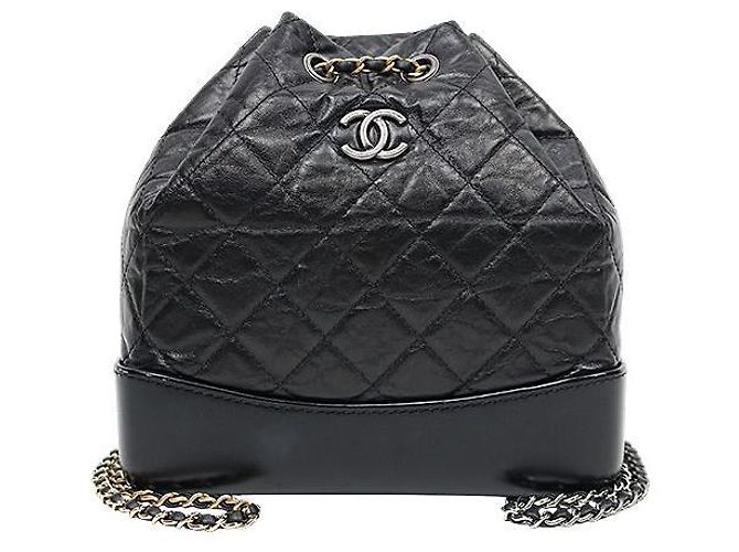 Chanel Black Leather Gabrielle Backpack