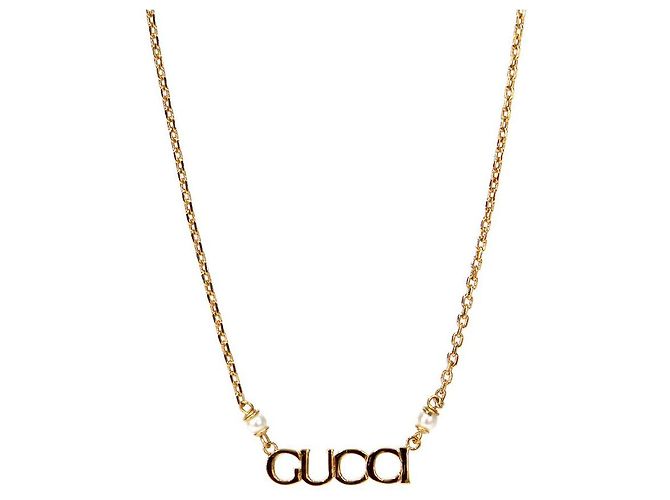 Gucci Collar de oro y perlas Dorado
