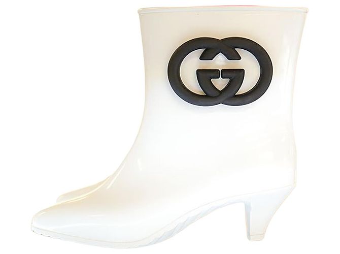 Gucci Women’s Rain Ankle Boots Rubber White
