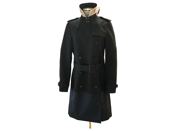 Burberry Check Trench Long Coat HARBOURNE LONG BLACK