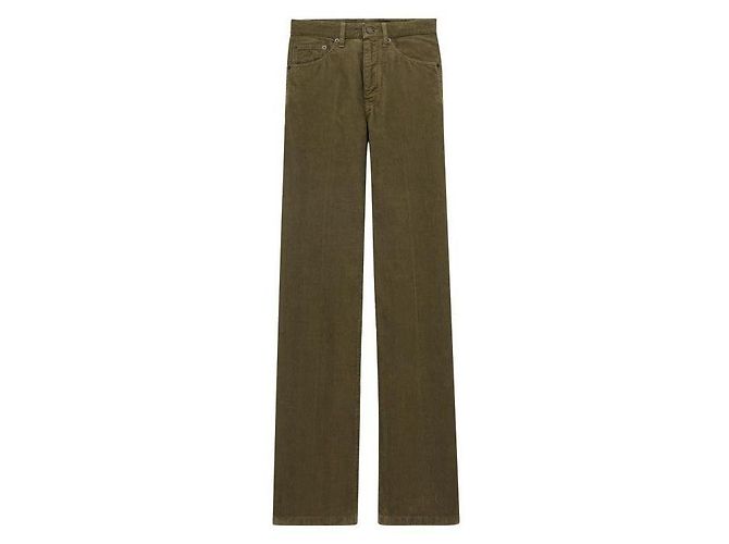Saint Laurent Vaqueros Clyde de pana Castaño 