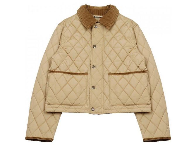 Burberry Jaqueta cropped de nylon acolchoado Marrom
