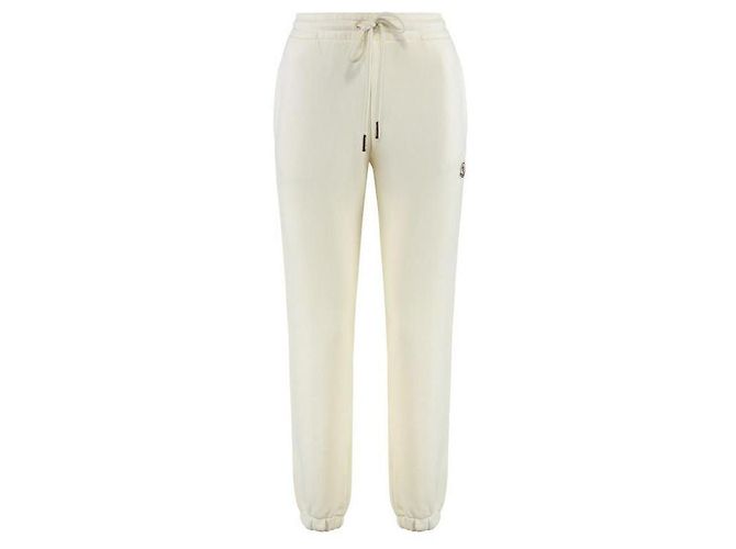 Moncler Baumwoll-Sweatpants mit Logo-Patch Weiß