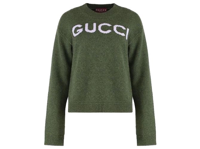 Gucci Intarsia Wollstrick Grün 