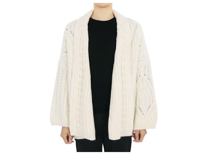 Loro Piana Kabelstrick-Cashmere-Cardigan (Elfenbein) Weiß