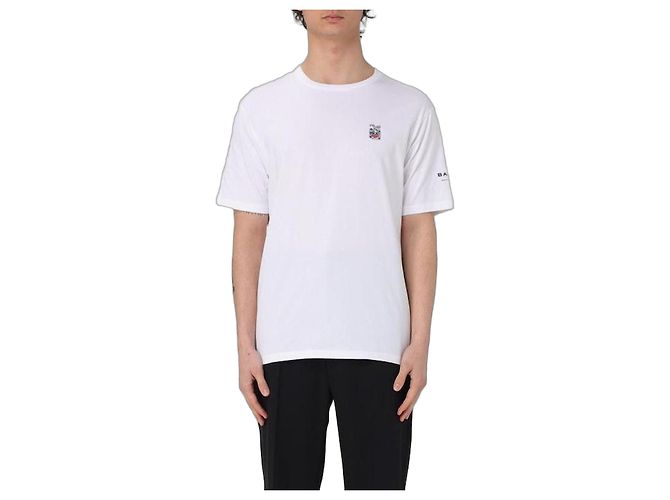 Bally Kurzarm-T-Shirt mit Wappen-Logo Weiß
