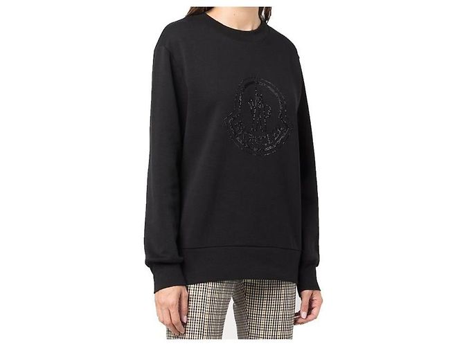 Langarm-Sweatshirt mit Moncler-Logo-Patch Schwarz 