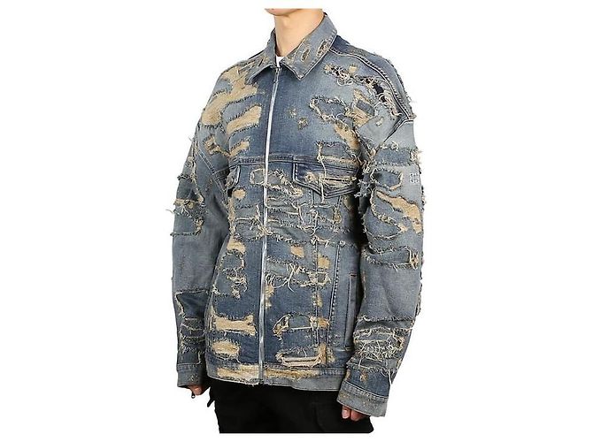 Givenchy Denim Oversized Bomber Jacket Light Blue
