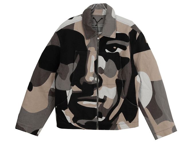 Louis Vuitton Patchwork-Porträt-Denimjacke Größe Mehrfarben
