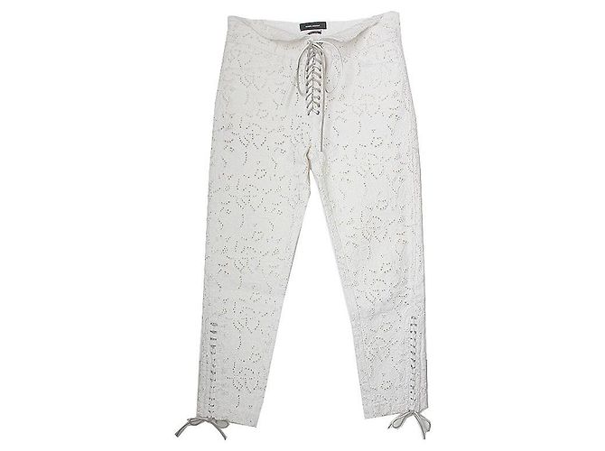 Isabel Marant Ivory Eyelet Pants White