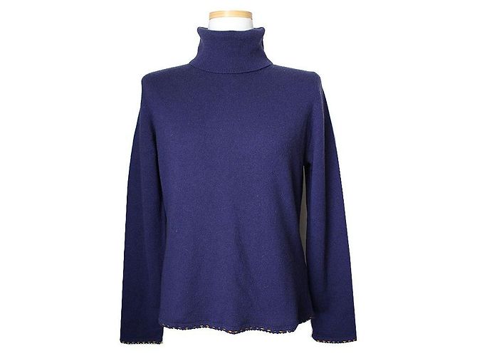 Etro Navyblauer Rollkragenstricktop 