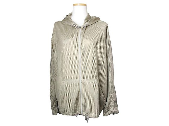 Chanel Olive Green Mesh Hooded Jacket