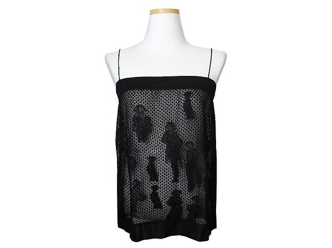 Chanel Top de encaje negro