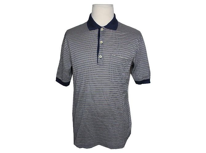 Céline Camicia Piquet a Righe Blu Navy da Uomo