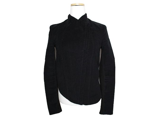 Schwarze Samt-Zip-Jacke von Helmut Lang