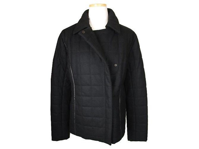 Sonia Rykiel Schwarze gesteppte Wolljacke Sonya Rikel