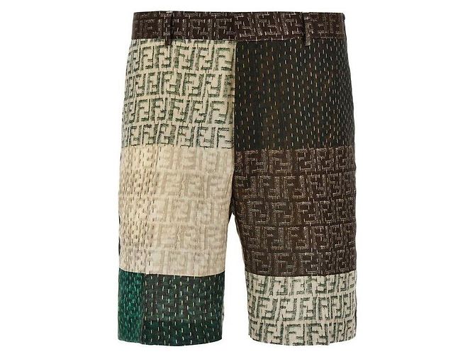 Fendi Bermuda in Lino Multicolore
