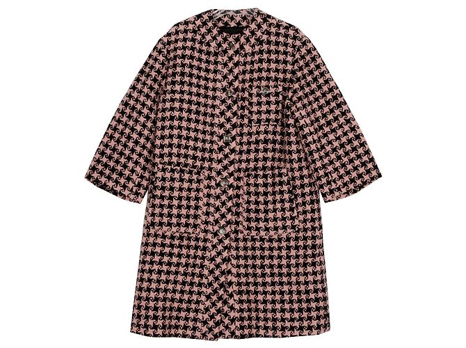 Gucci Houndstooth Check Coat Size Pink