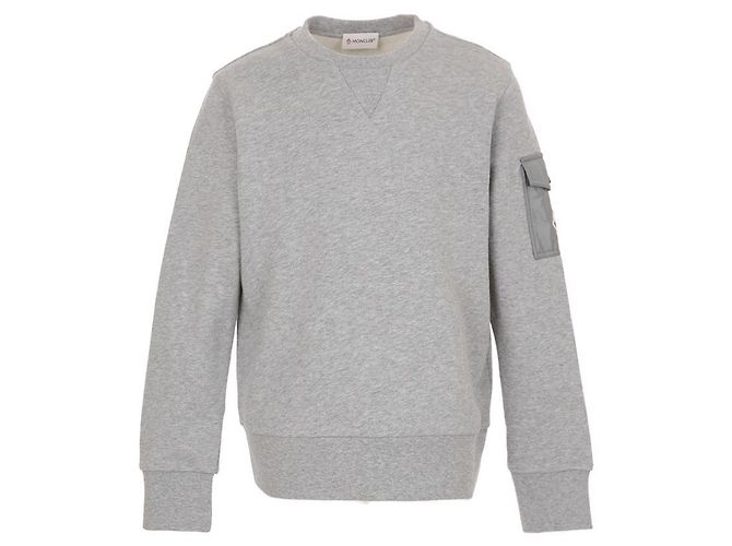 Sweatshirt mit Logo auf der Armtasche Moncler Kids Braun