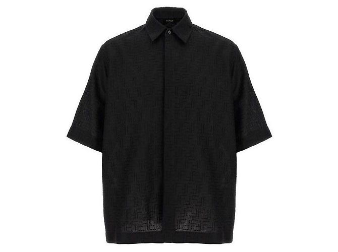 Fendi Camicia in lino Nero 