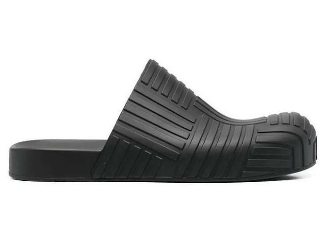 Bottega Veneta Intrecciato Pattern Rubber Clog Black