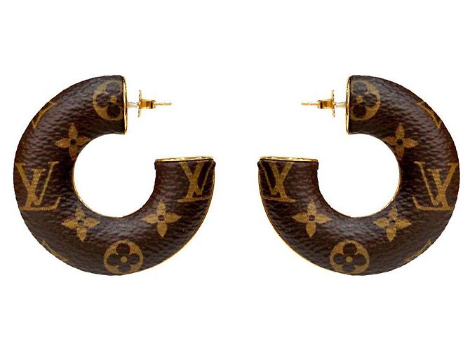 Louis Vuitton Orecchini a cerchio con monogramma Marrone
