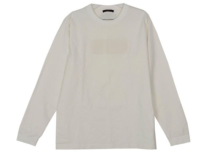 Louis Vuitton Besticktes LV Langarm-T-Shirt XXL Weiß