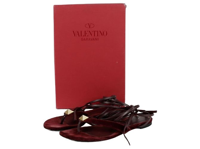 Valentino Sandale à bride Roman Stud Taille Rouge