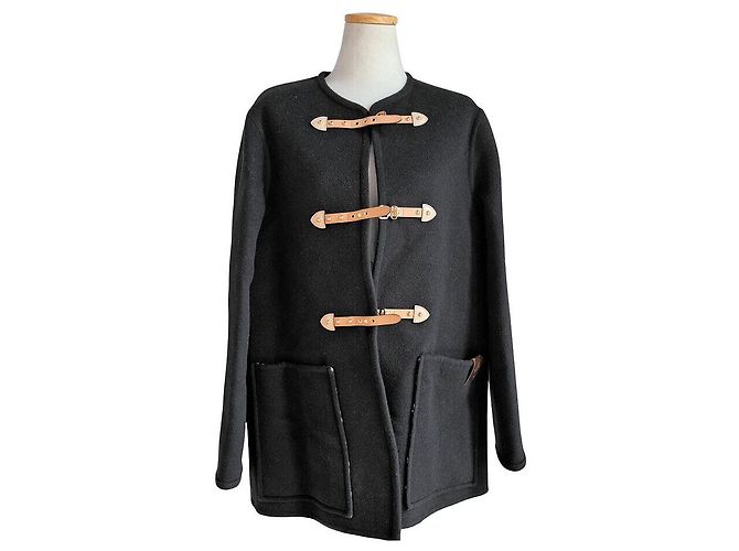 Louis Vuitton Double Face Strap Coat Black