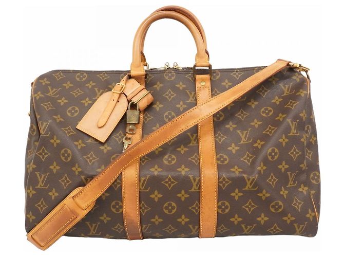 Borsa Boston Keepall Bandoulière 45 Monogramma Louis Vuitton Marrone