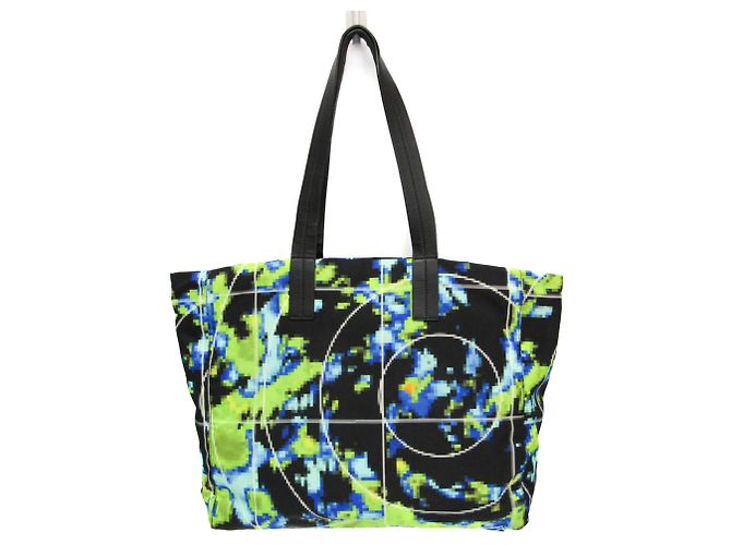 Tote Sac à main Prada Tessuto 2VG019 Noir Vert clair