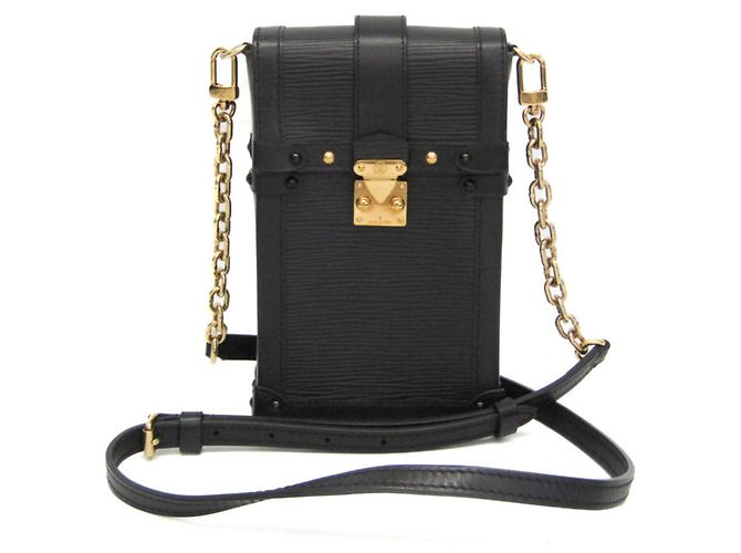 Borsa a Spalla Verticale Epi Trunk di Louis Vuitton Nero