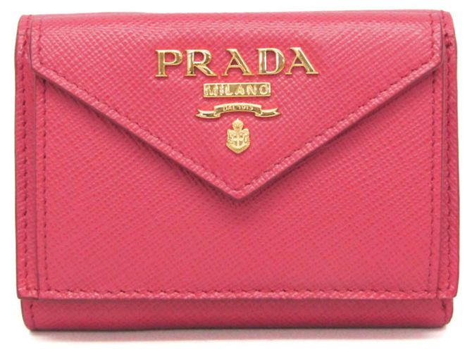 Prada Saffiano Leather Wallet Pink