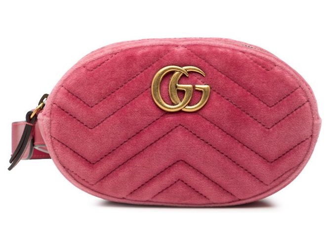 Bolsa transversal acolchoada Gucci GG Marmont Rosa