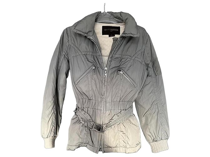 Beautiful luxury down jacket style winter coat by original Louis Vuitton Khaki