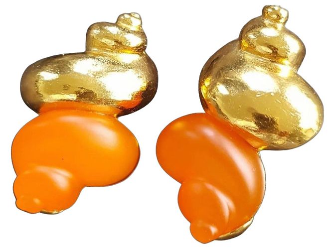 Orecchini a clip Christian Dior D'oro Arancione