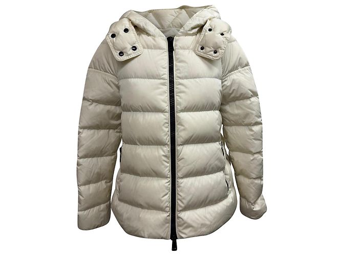 Moncler Chitalpa Down Puffer Jacket in White Polyamide Cream