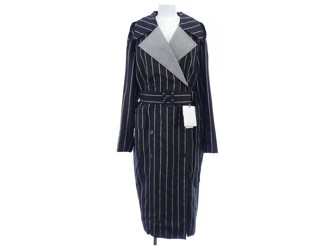 Cappotto a righe Mackintosh Nero