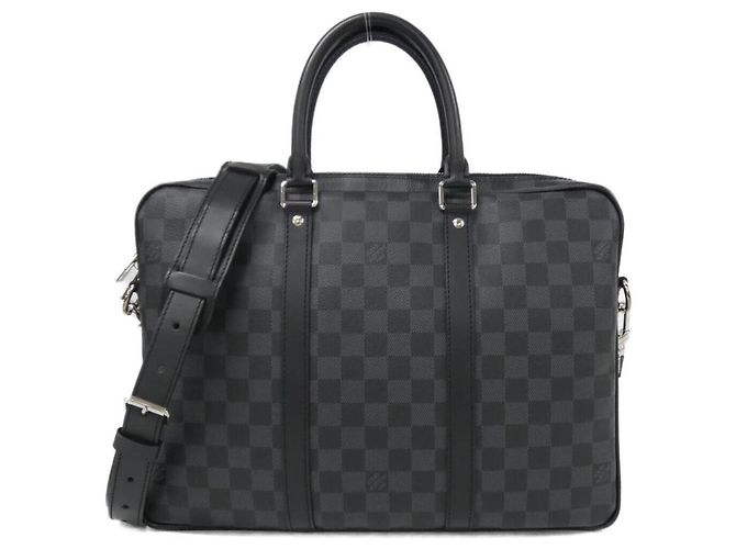 Borsa a Mano Porte-Document Voyage PM Damier Graphite Louis Vuitton Damier ebene
